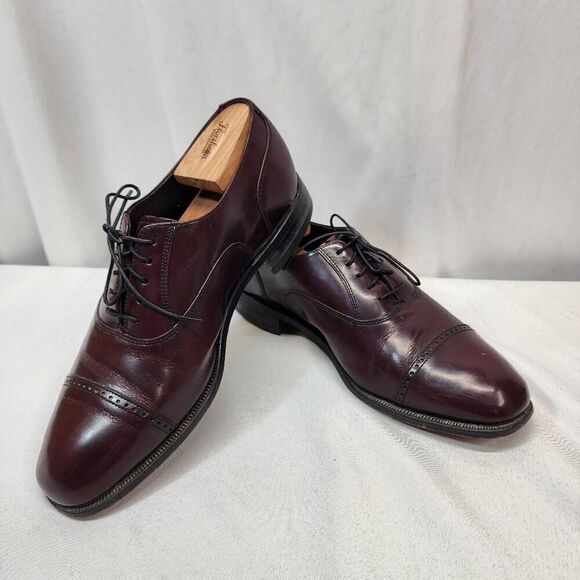 Florsheim Leather Burgundy Cap Toe Balmoral  10.5 D Oxford Lace-Up Dress Shoes main image 6
